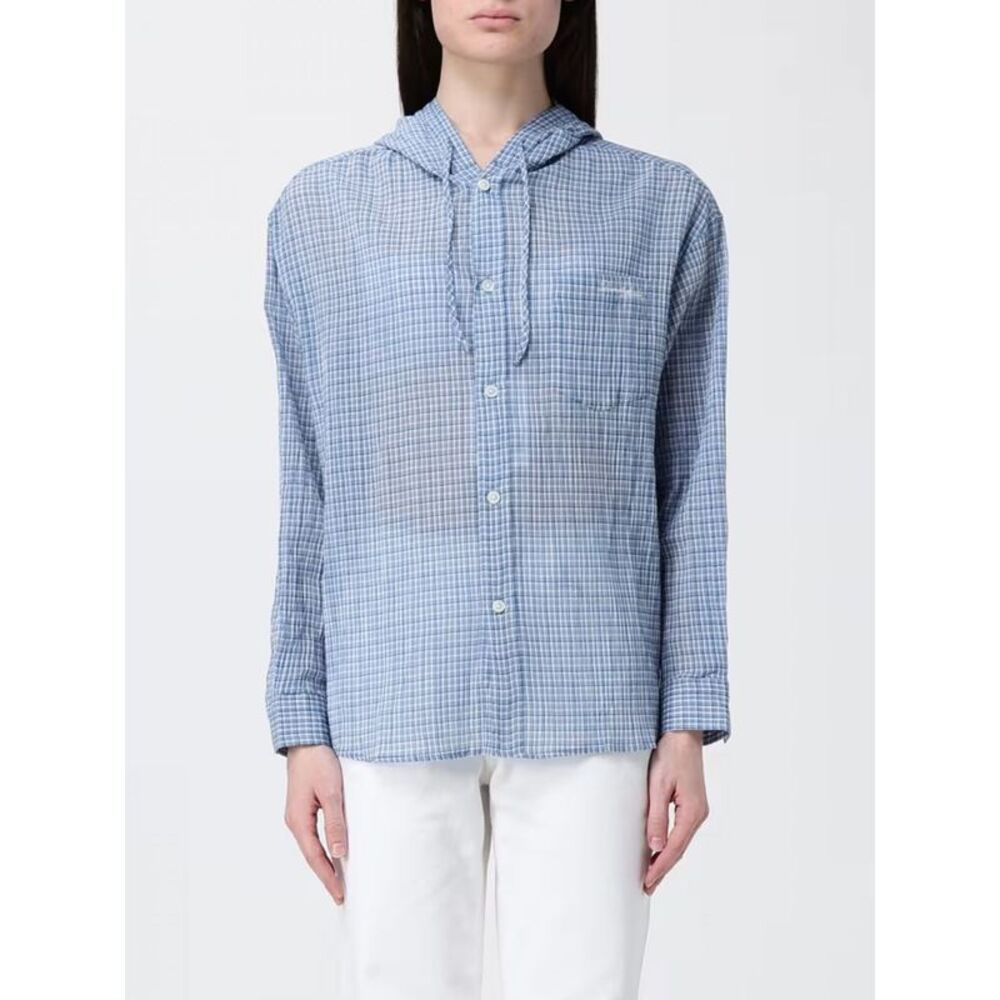 Dunst Women Dunst Checked Cotton Hooded Shirt